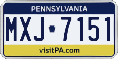PA license plate MXJ7151