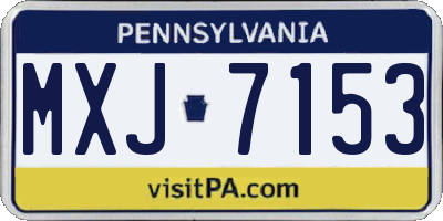 PA license plate MXJ7153