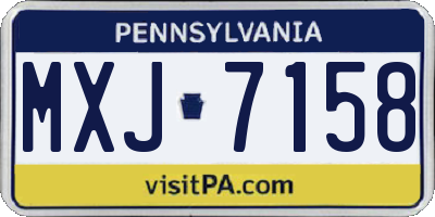 PA license plate MXJ7158