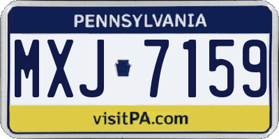 PA license plate MXJ7159