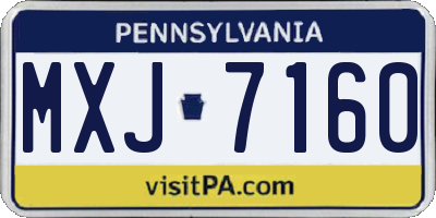 PA license plate MXJ7160