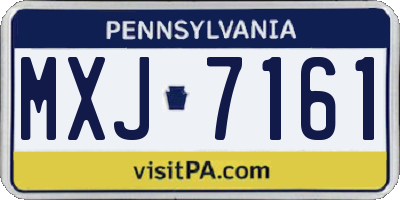 PA license plate MXJ7161