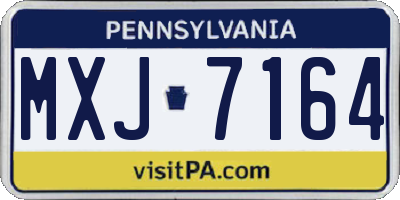 PA license plate MXJ7164