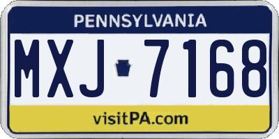 PA license plate MXJ7168