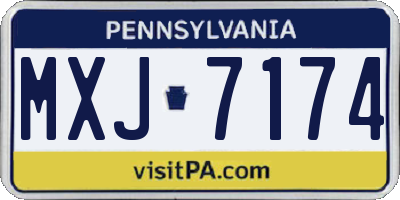 PA license plate MXJ7174
