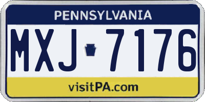 PA license plate MXJ7176