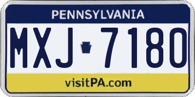 PA license plate MXJ7180