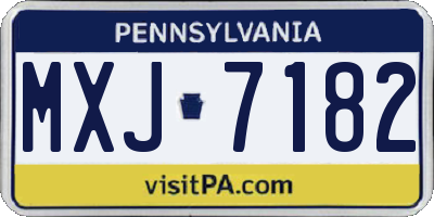 PA license plate MXJ7182