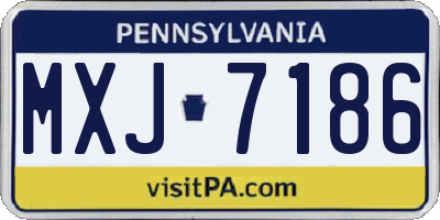 PA license plate MXJ7186
