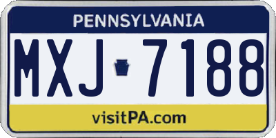 PA license plate MXJ7188