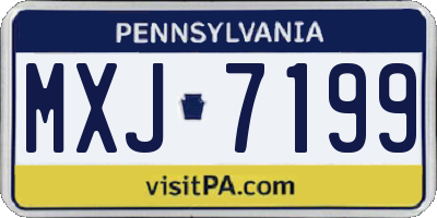 PA license plate MXJ7199