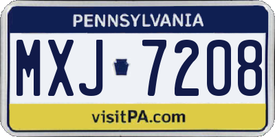 PA license plate MXJ7208