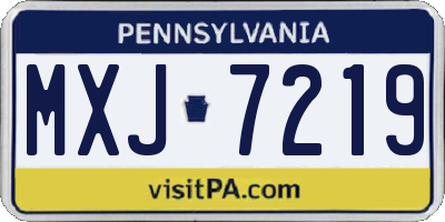 PA license plate MXJ7219