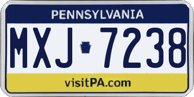 PA license plate MXJ7238