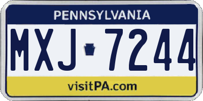 PA license plate MXJ7244