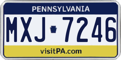 PA license plate MXJ7246