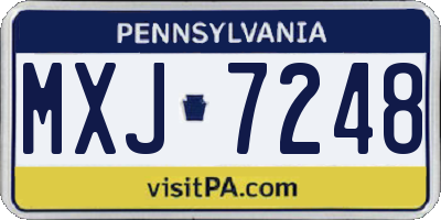 PA license plate MXJ7248