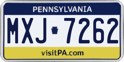 PA license plate MXJ7262