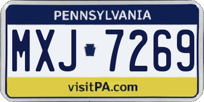 PA license plate MXJ7269