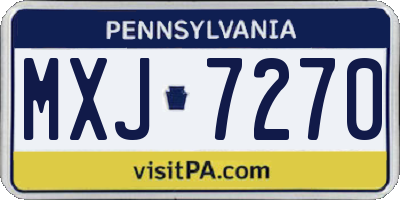 PA license plate MXJ7270