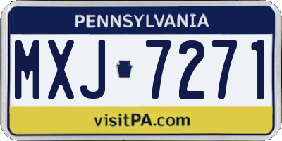 PA license plate MXJ7271