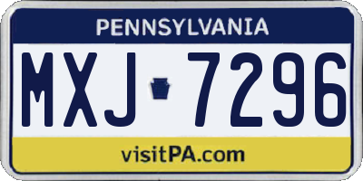PA license plate MXJ7296