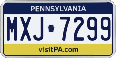 PA license plate MXJ7299