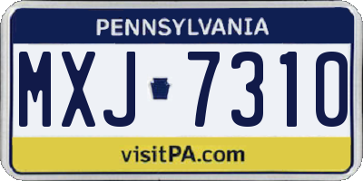 PA license plate MXJ7310