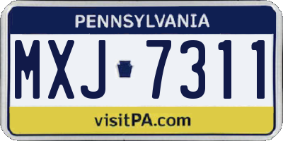 PA license plate MXJ7311