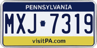 PA license plate MXJ7319