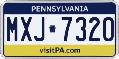 PA license plate MXJ7320