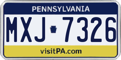 PA license plate MXJ7326