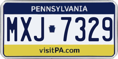 PA license plate MXJ7329
