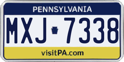 PA license plate MXJ7338