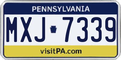 PA license plate MXJ7339