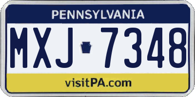 PA license plate MXJ7348