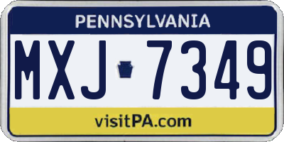 PA license plate MXJ7349