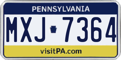 PA license plate MXJ7364