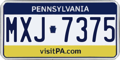 PA license plate MXJ7375