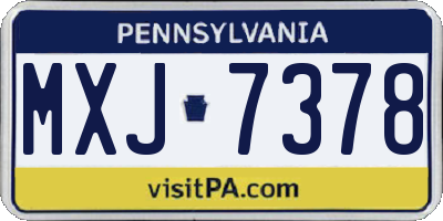 PA license plate MXJ7378