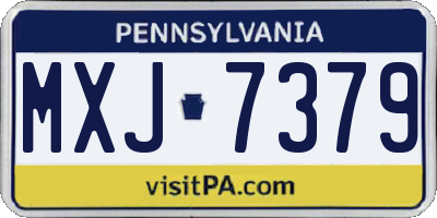 PA license plate MXJ7379