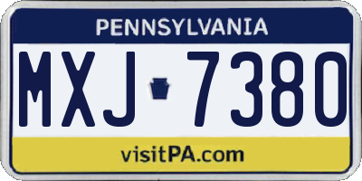 PA license plate MXJ7380