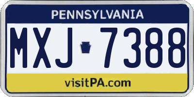 PA license plate MXJ7388