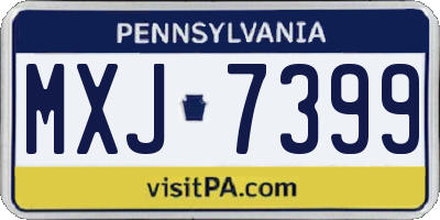 PA license plate MXJ7399