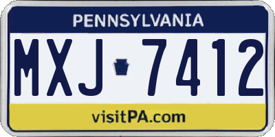 PA license plate MXJ7412