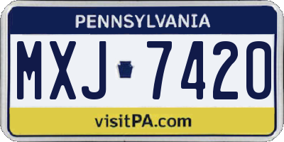 PA license plate MXJ7420