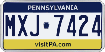 PA license plate MXJ7424