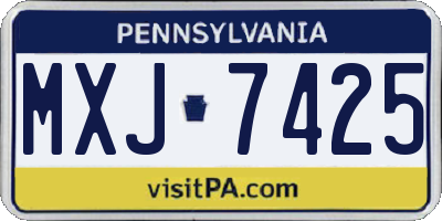 PA license plate MXJ7425