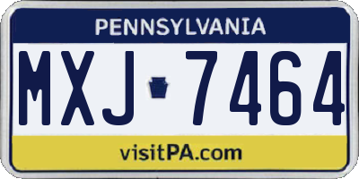PA license plate MXJ7464