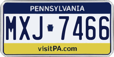 PA license plate MXJ7466